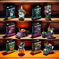 Halloween Serie Geassembleerde Bouwsteen Set Speelgoed Spookhuis Spookbeeldje Model Kinderen Puzzel Geschenkvorm Koning