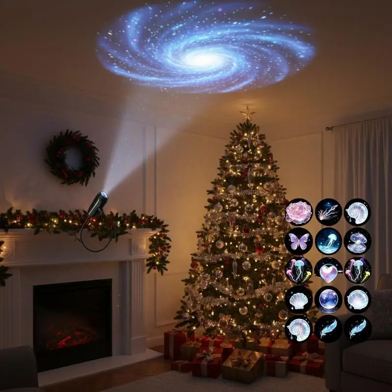 Hoyytu USB Magic Ocean Series Projection Lamp Adjustable Jellyfish Butterfly Light Portable Desktop Decor for Home Office