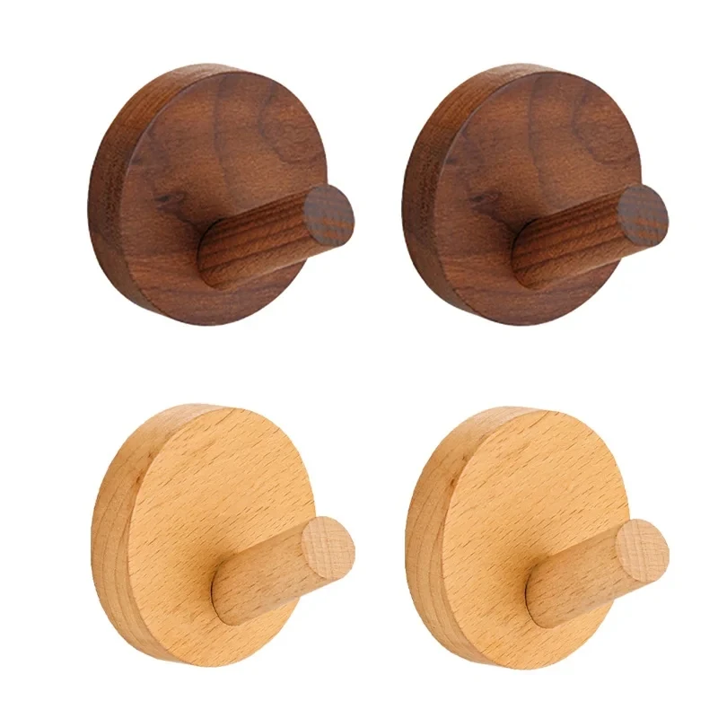 

Simple Wood Hook Hanging Punch Wall Wooden Hooks Bedroom Coat Storage Rack Bag hanger Towel key holder Home Decoration