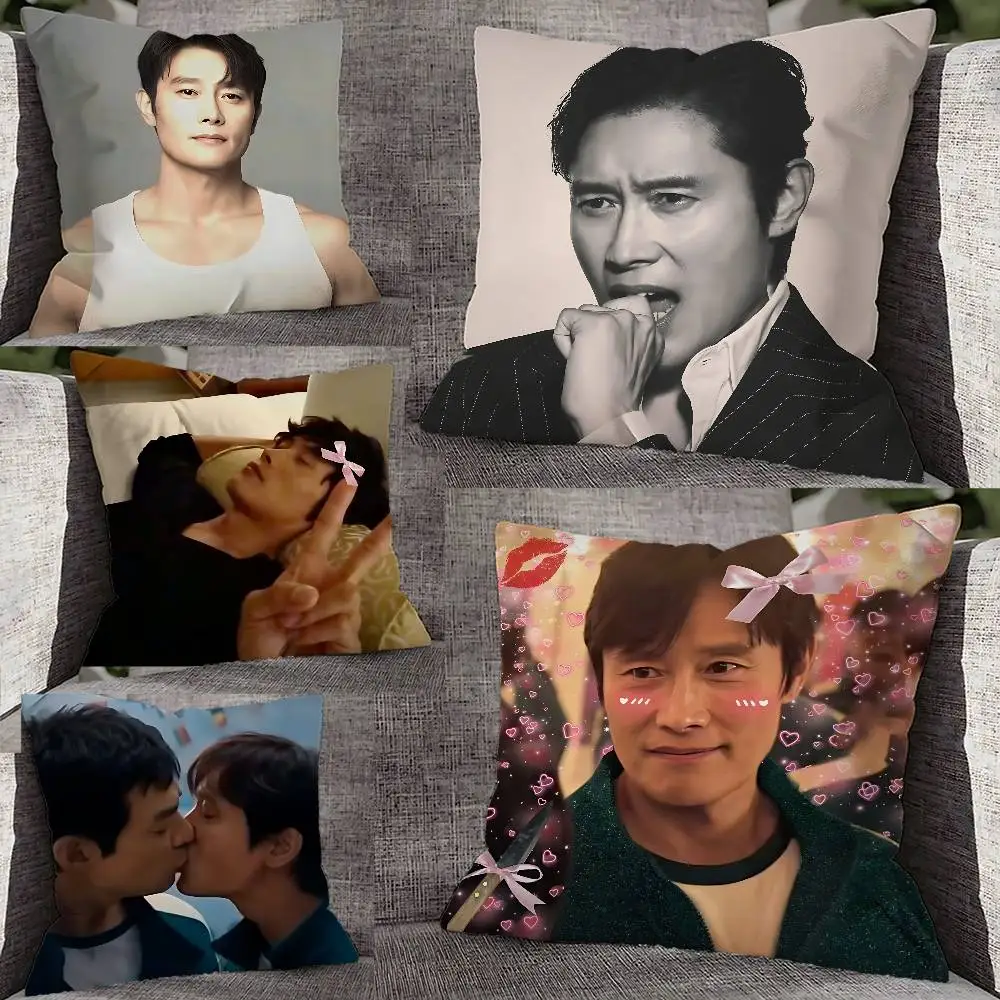 

Lee B-Byung H-Hun Pillow Case For Sofa Decor Home Car Office Living Room Printing Cushion Cover Decorations and Protector
