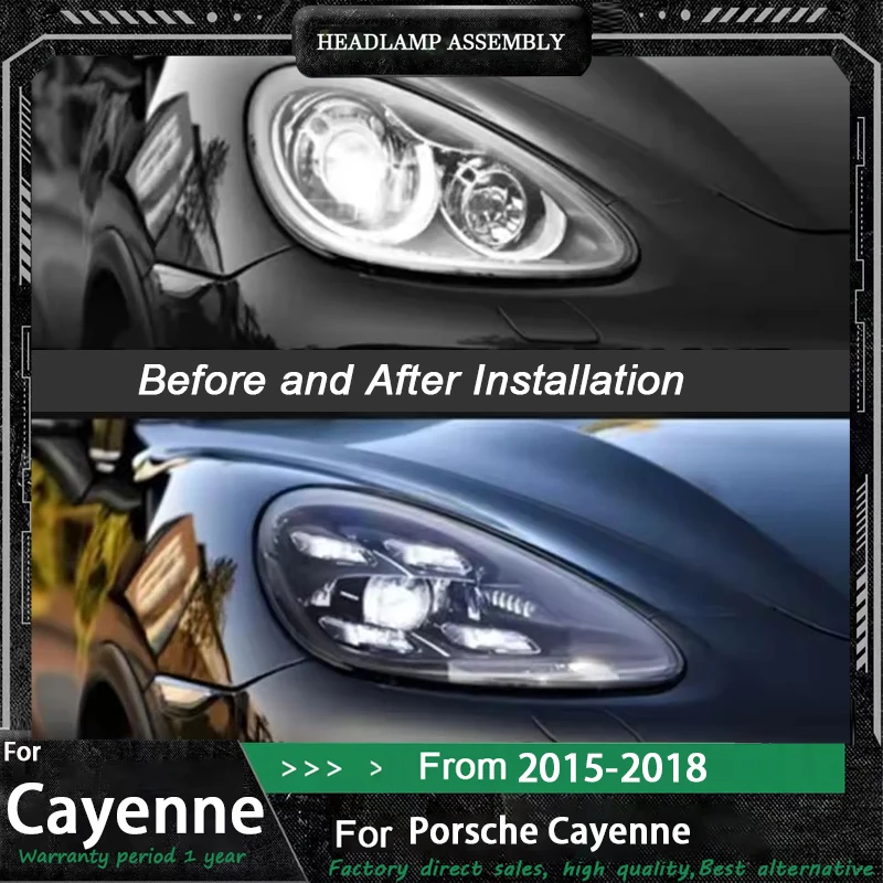 

2pc Matrix LED DRL Headlights Assembly For Porsche Cayenne 958 2015 2016 2017 2018 Modified Led Front Lights Accessories