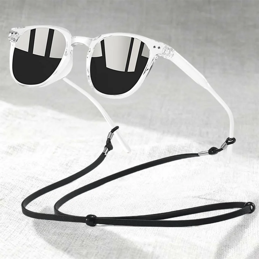 Unisex-Mode-Sonnenbrille mit Kette, kreisförmiger Rahmen, Farbverlauf, rosa Gläser, klassische Schutzbrille für Puder