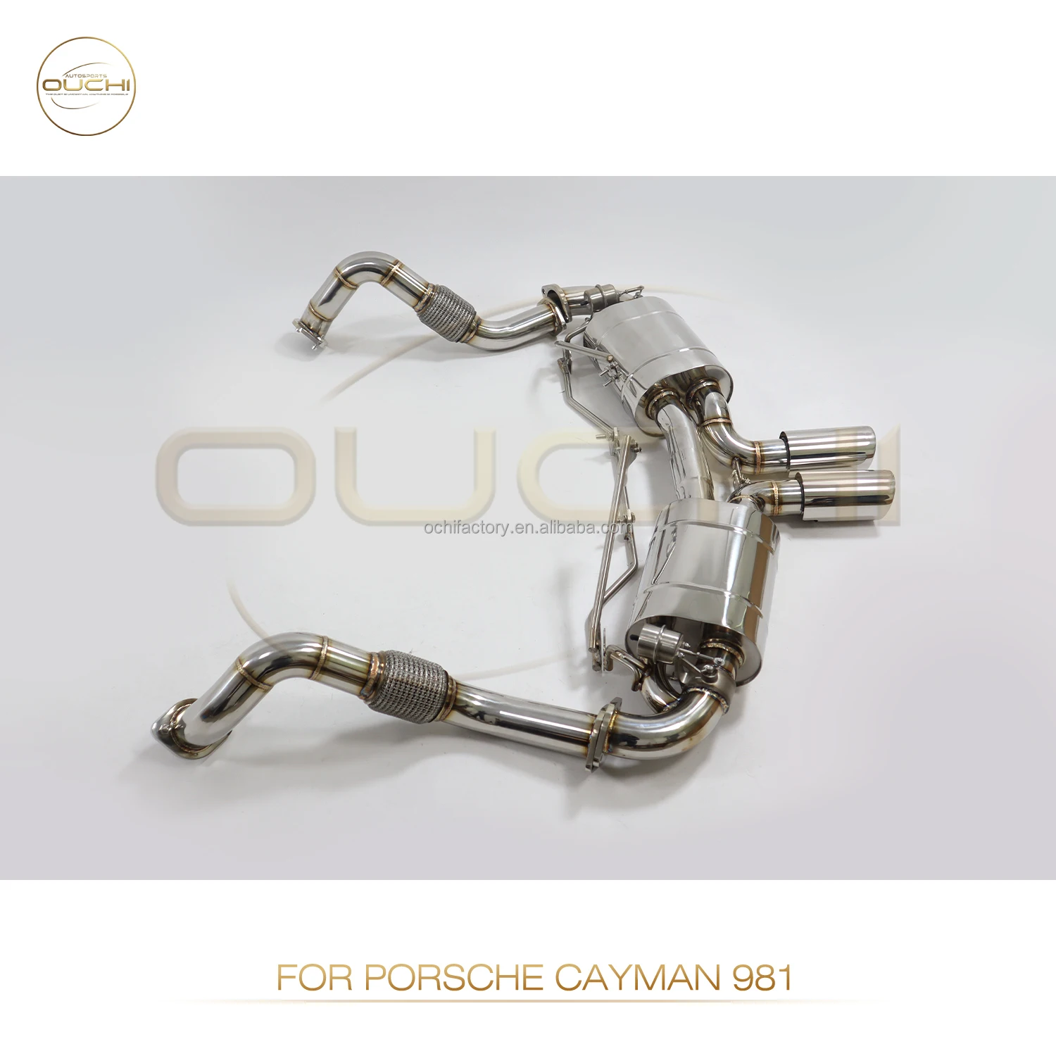 OUCHI Stainless Steel Exhaust Catback For Porsche 981 Cayman/S Boxster/S/GTS 2013-2015 2.7L/3.4L With Muffler Valves Pipe System