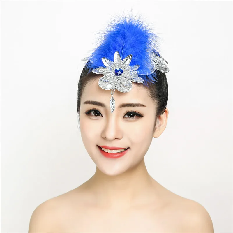 Women Dance Headdress Stage Performance Dance Head Flower Tiara Chinese Headdress Dance Performance Hair Accessories