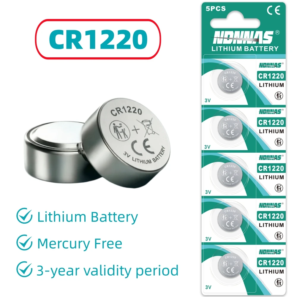 Neue 2-35 Stück CR1220-Batterien mit hoher Kapazität – 3-V-Lithium-Knopfzellenbatterie 1220 für Uhren, Gesundheitsgeräte, Taschenrechner