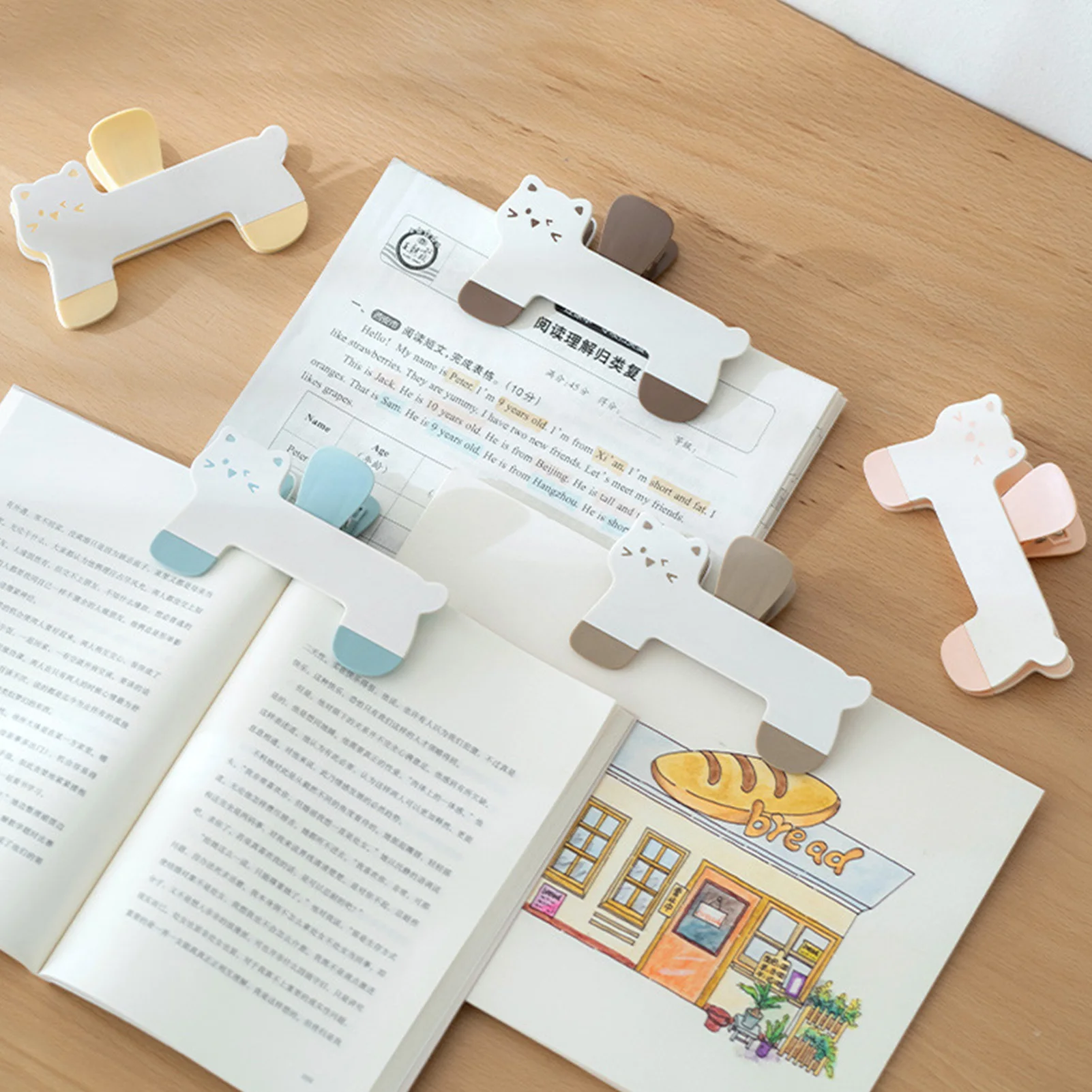 Portable Cat Design Page Holder Adorable Cat Design Reading Rack for Book Lovers & College Students