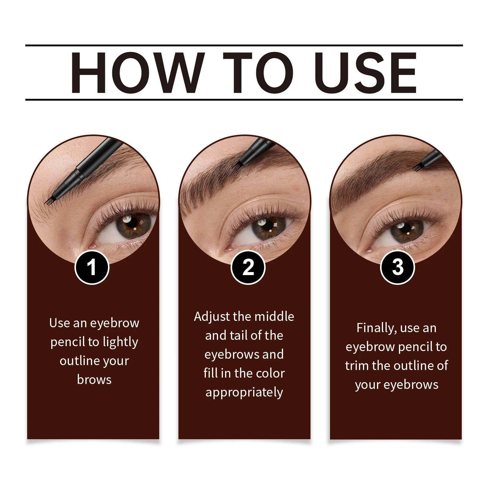 Lápiz de contorno de cejas que garantiza la saturación del Color, mejora el efecto Natural, efecto de ajuste de maquillaje, lápiz de cejas hidratante
