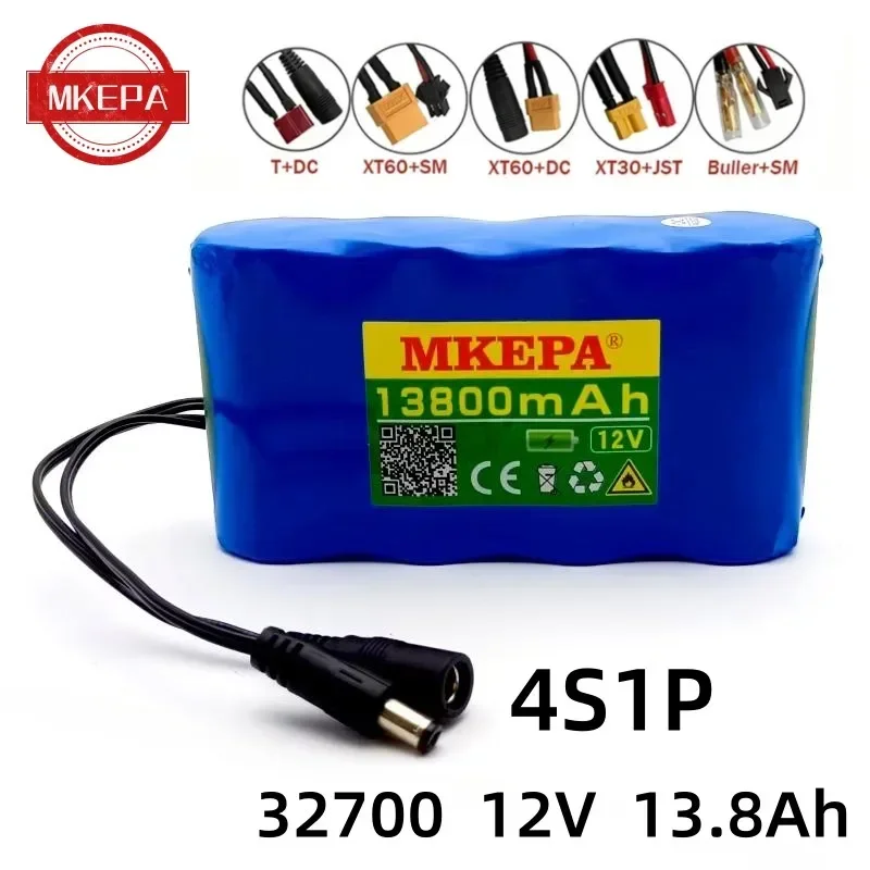 32700 Lifepo4 Battery Pack 4S1P 12.8V 1.38Ah with 4S 40A Balanced BMS for Electric Boat and Uninterrupted Power Supply 12V