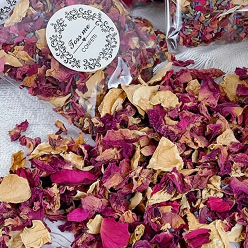 Natural Wedding Confetti Dried Flower Red Rose Petal Pop Wedding Birthday Party DIY Decoration Gift Biodegradable Party Supplies