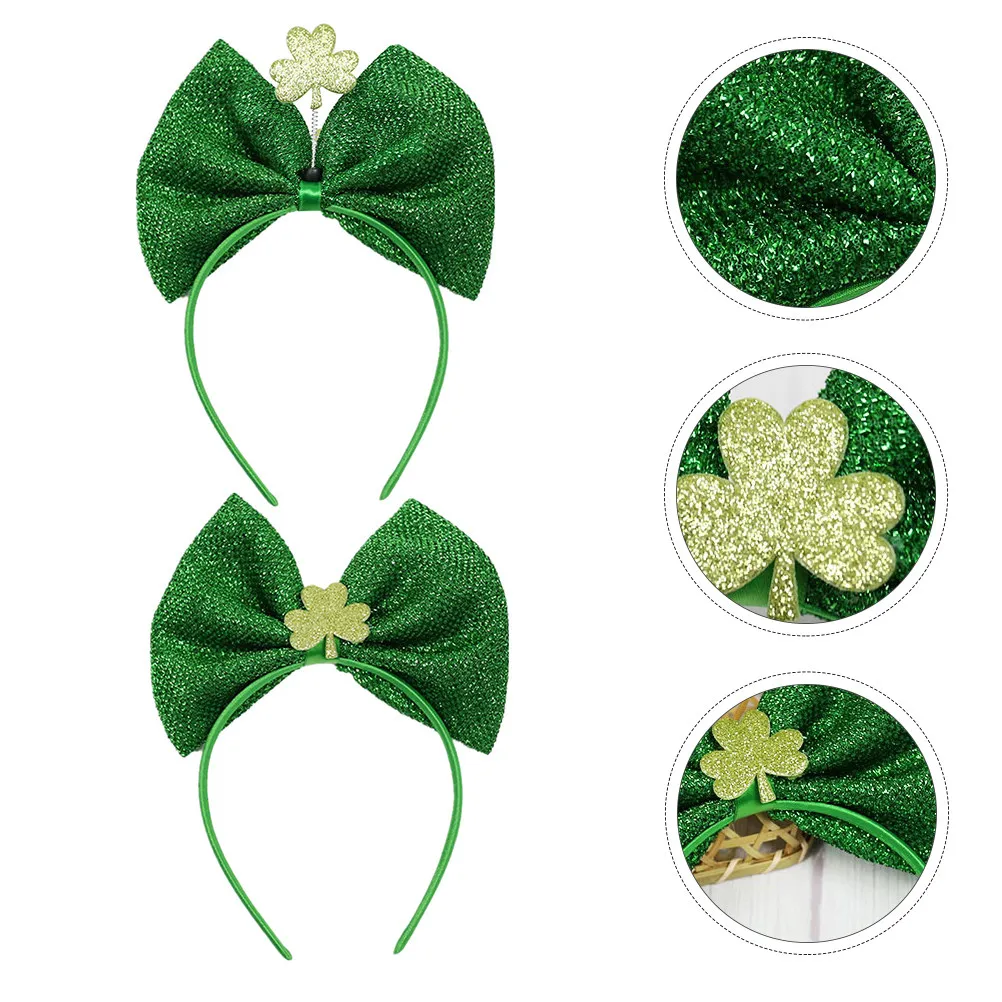 

2 PCS Hair Accessories for Green Carnival Headband Headbands Irish Headpiece