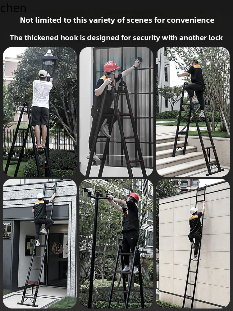 CZ Telescopic Ladder Thickened Multi-Functional Folding Ladder Portable Aluminum Alloy Ladder
