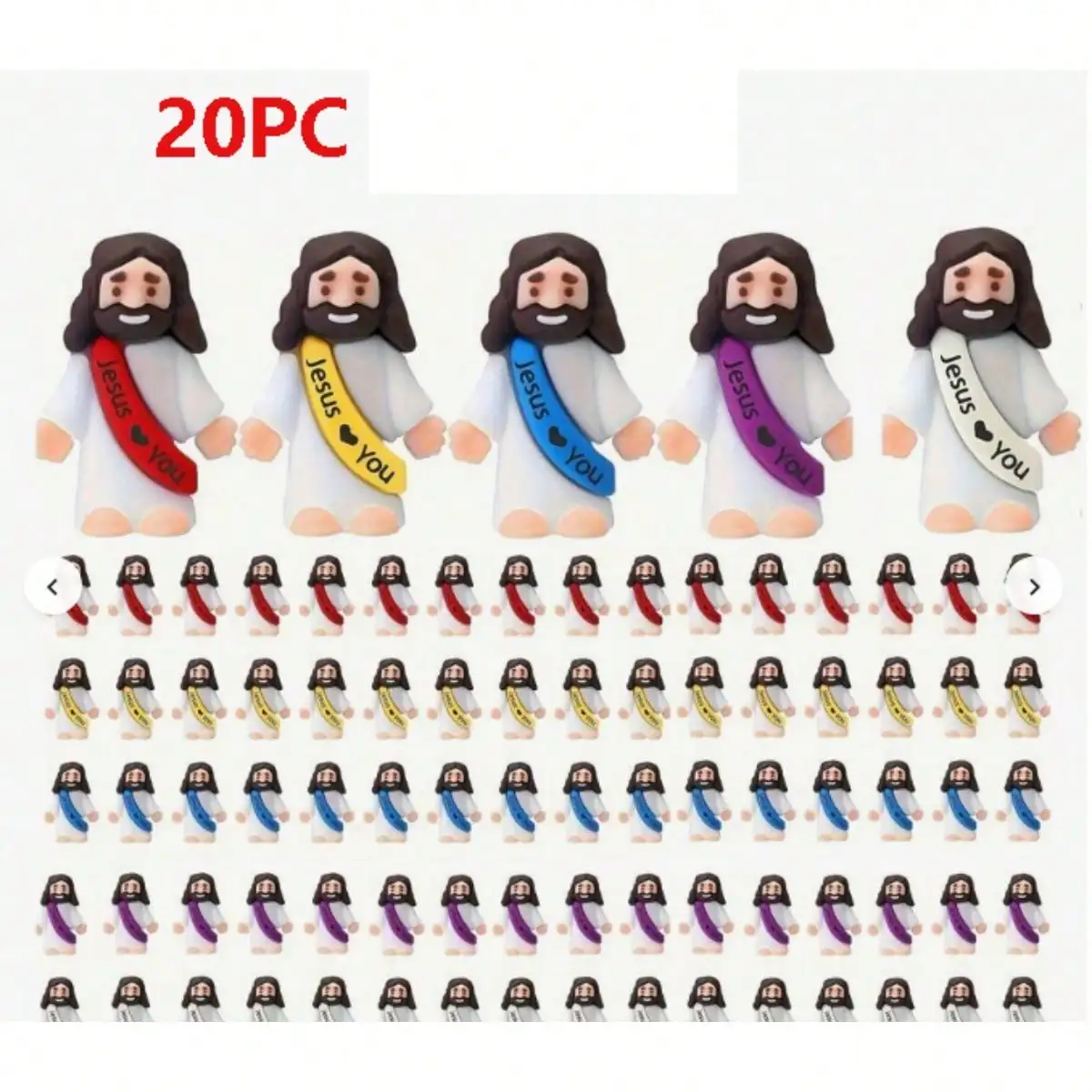 20 pieces, randomly colored Jesus statues for decoration, suitable for filling eggs and Sunday school gathering gifts
