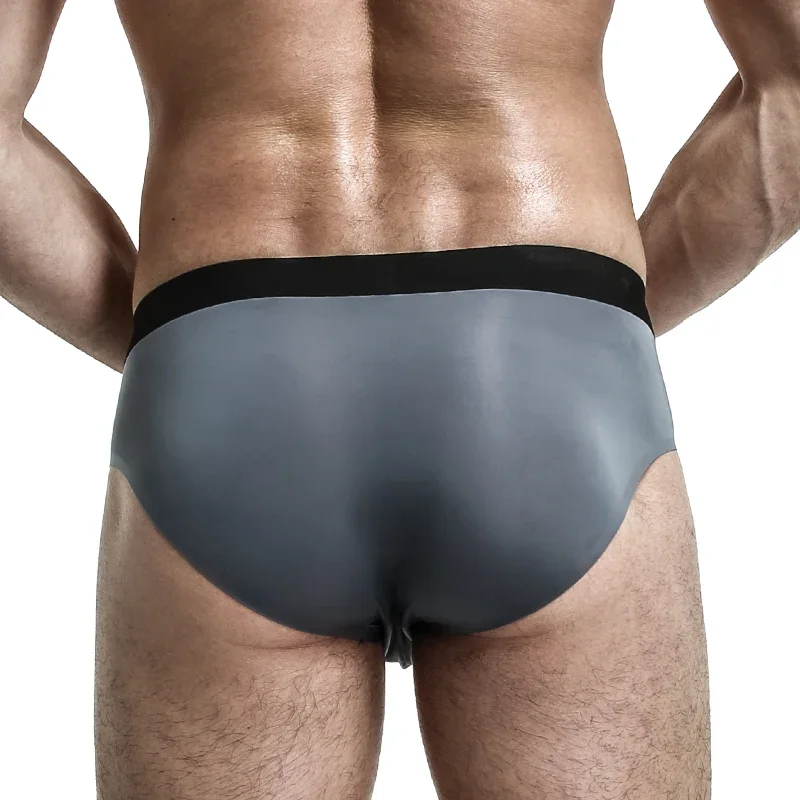 

5PCSMen's summer ice silk thin breathable triangular underpants with graphene antibacterial inner crotch U-convex sexy ice-like