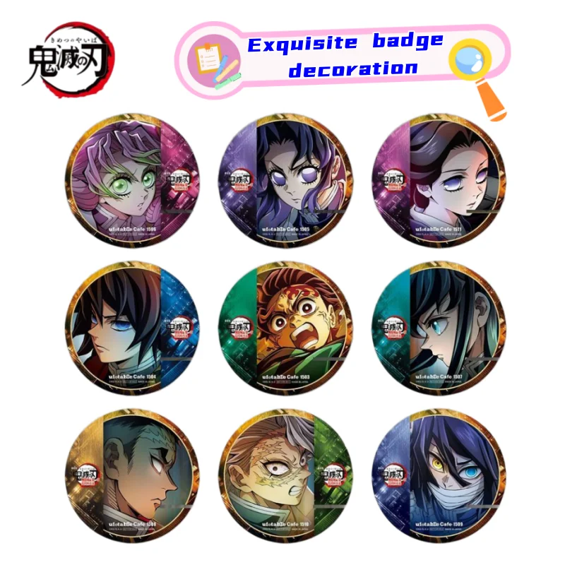 New Demon Slayer Kamado Nezuko Agatsuma Zenitsu Badge Animation Surrounding Student Clothes Backpack Exquisite Medal Decoration
