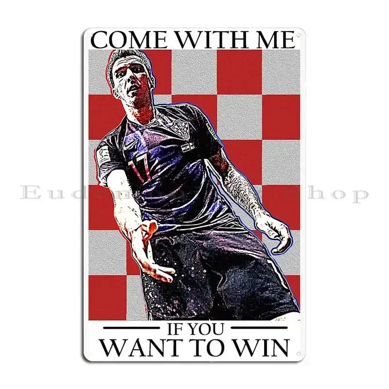 Mario Mandzukic Croatian Footballing Metal Sign Create Printing Cinema Decoration Plaques Tin Sign Poster