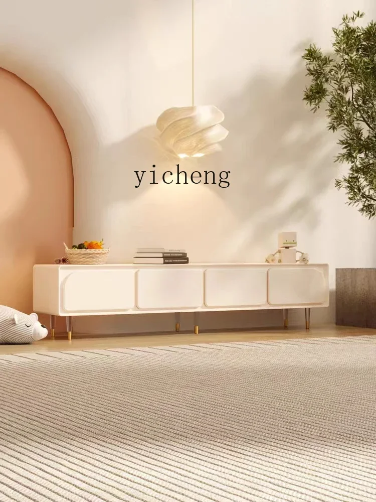 Picture 6: Cloud Tea Table Cream TV Cabinet Unit Living Room Stone Plate Shaped Tea Table with Drawer