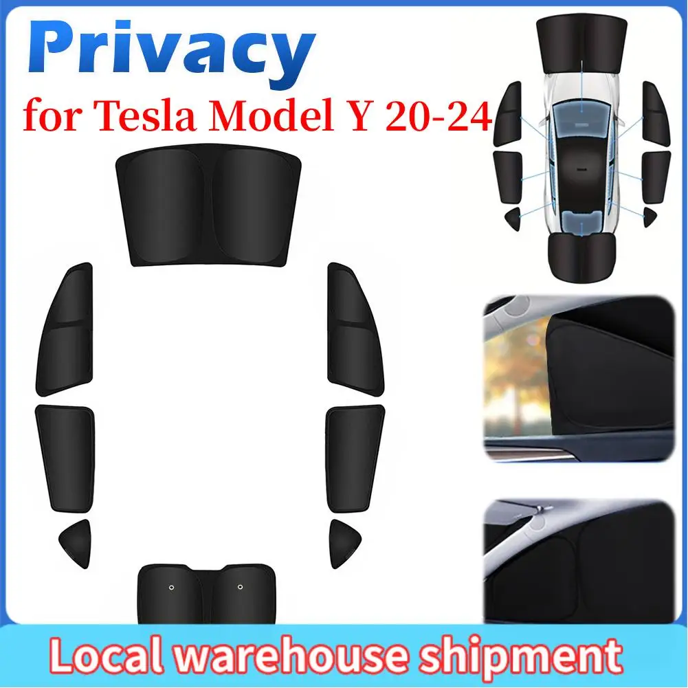 

8Pcs/Set Car Multi Sun Shade Ultraviolet Isolation Total Blackout Sun Visors for Tesla Model Y 2020-2024 Accessories