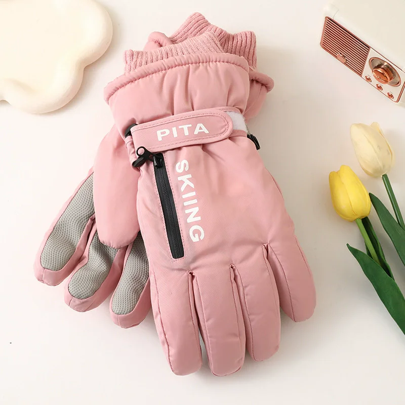 WOMEN'S Professional Winter Warm Skiing Gloves, Warm Snow Gloves, Waterproof Motorcycle Gloves, Smile 506 Touch Screen