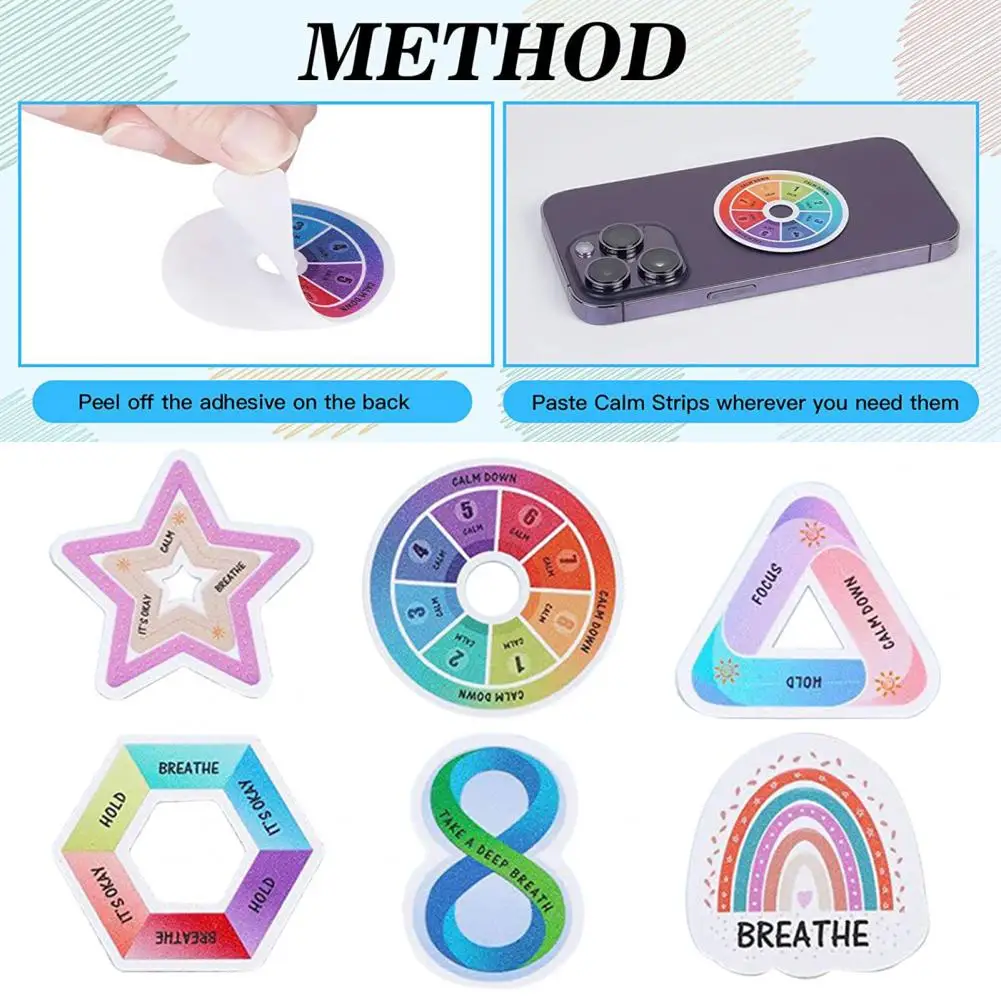 Stress Relief Stickers Stickers Set 48 Reusable Tactile Shapes for Stress Relief Fun Ideal for Kids Adults School Fun for Kids