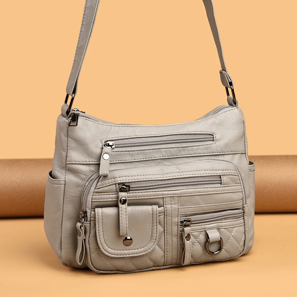 Top Selling Women Messenger Bags Matching-all Leather Feeling PU Shoulder Bags Fashion Gift for Girls & Middle Aged Female Sac
