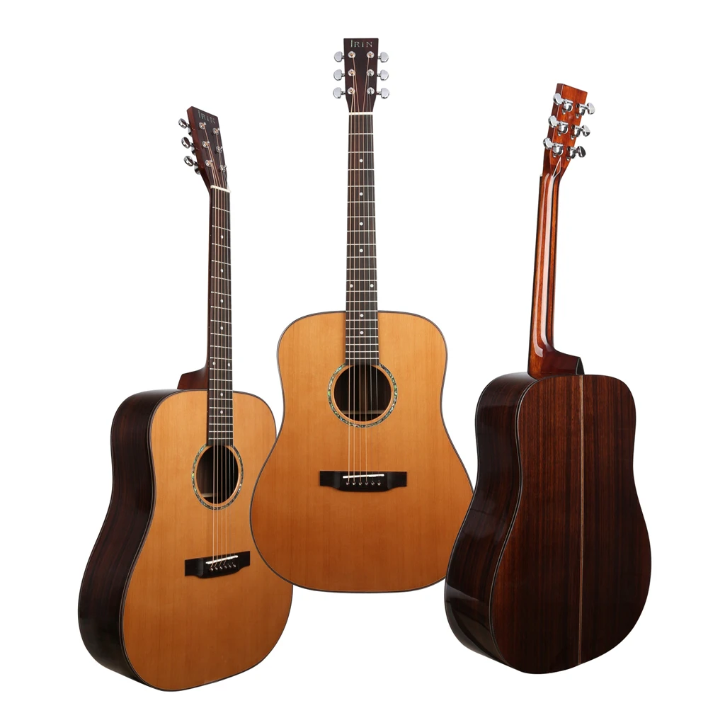 

IRIN41 Inch Top Canadian Misaki Top Rosewood Bottom Panel Rounded Folk Guitar Acoustic Guitar