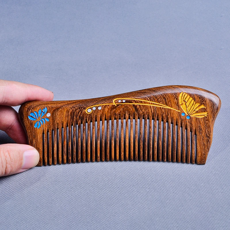 Peine de madera para cerrar los dientes, masaje de cabeza antiestático, herramientas para el cuidado del cabello, accesorios de belleza, suministros de belleza, 1 Uds.