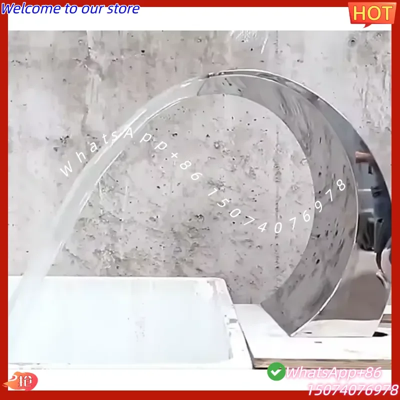2026New Stainless Steel 304 Pool Fountain Silver Color for Ground Pools Garden Outdoor Waterfalls Sheer Descent Pond Water