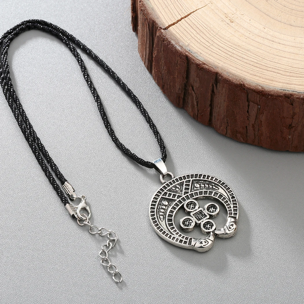 Lunnitsa Slavic Necklace for Women Men Talisman Double Eagle Supernatural Amulet Protection Symbolic Pendant Retro Punk Jewelry