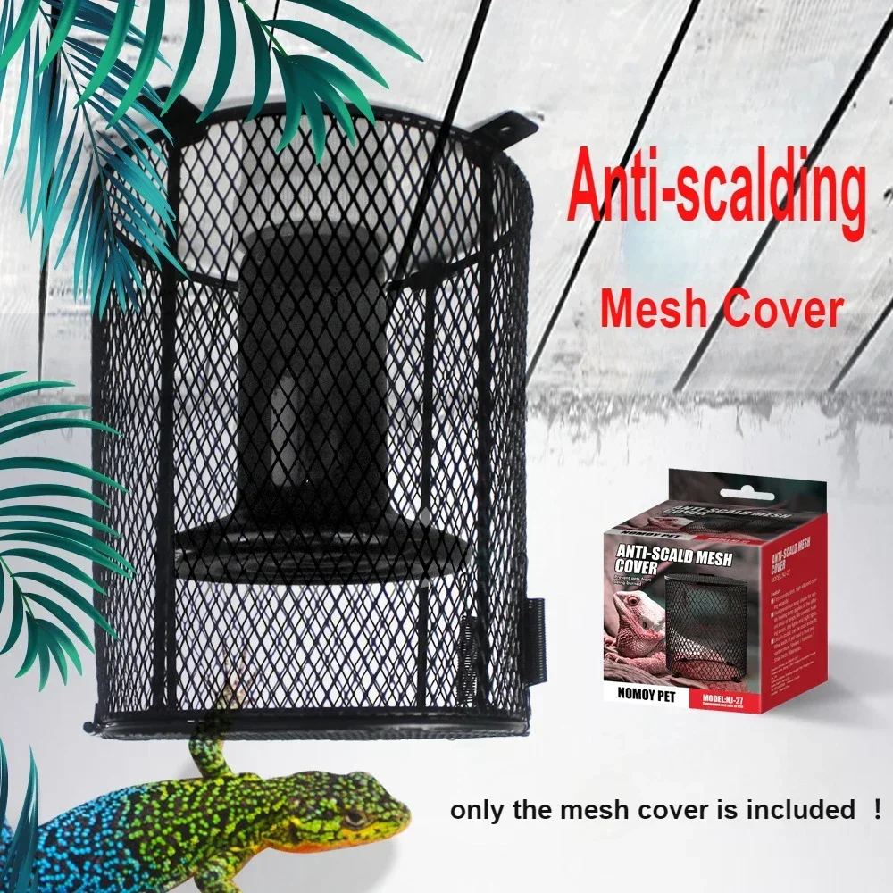 Reptile Heater Guard Heating Lamp Mesh Cover Anti-Scald Lampshade Round & Square Lamps Covers for Turtle Snake Lizard Reptiles