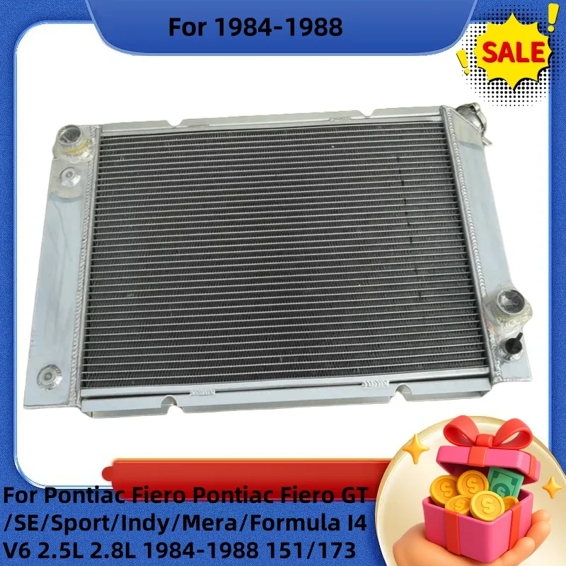 Radiador de Aluminio 151/173 para Pontiac Fiero Pontiac Fiero GT/SE/Sport/Indy/Mera/Formula I4 V6 2.5L 2.8L 1984-1988 84 85 86 88