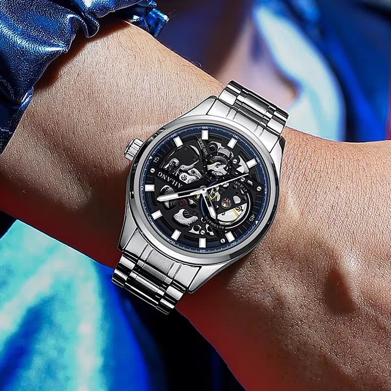 New Ailang genuine watch Steampunk waterproof skeleton tourbillon luminous automatic tideway fashion mechanical wristwatch 2026