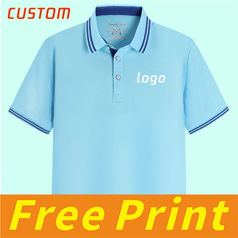 

Breathable polo shirt, short sleeved T-shirt, customized shirt, printed logo, embroidered logo, image, personalized design