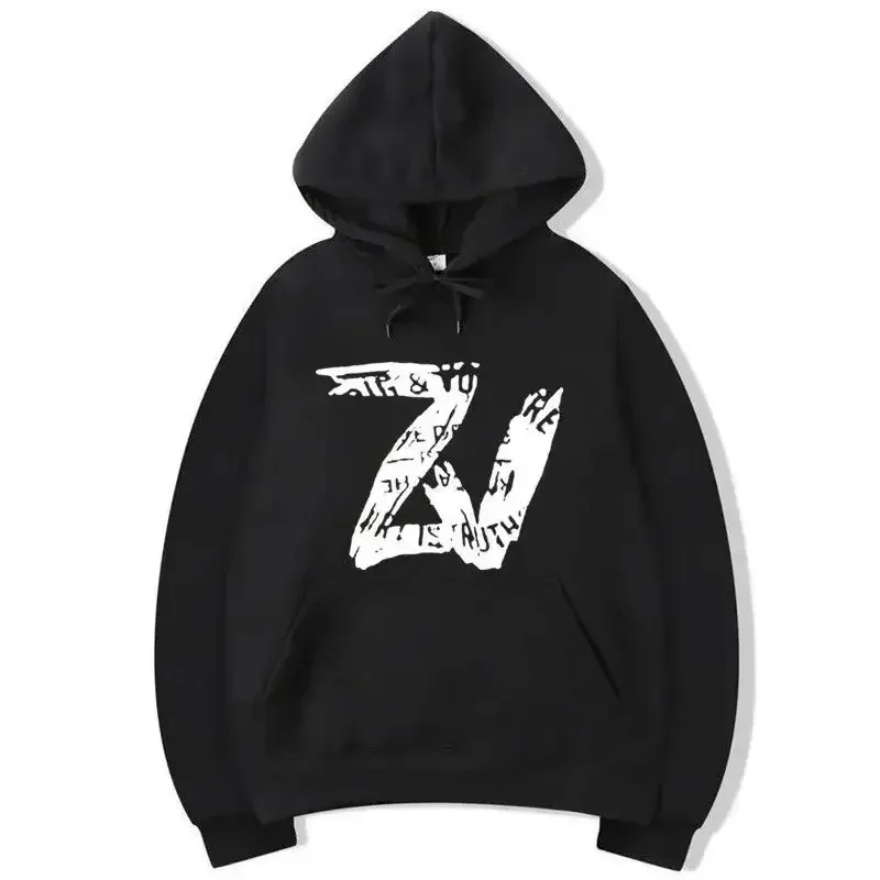 2024 Zadig Pattern Voltaire Printed Hooded Y2k Women Hoodies Sweatshirt Casual Girl Pullover Korean Trend Clothes Tops