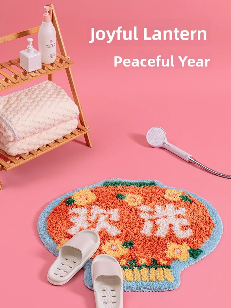 

New Year Batoom Carpet Mat Strong Absorbency Toilet Entrance Home Floor Rugs Non Slip Batoom Mat Cartoon Sle Fiber Mate...