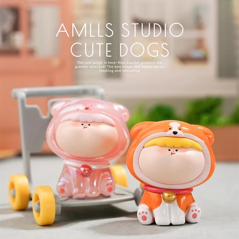 AMLLS Little Dog Series Blind Box Toys Guess Bag Mini Doll Anime Figure Kawaii Desktop Ornament Surprises Kids Birthday Gift