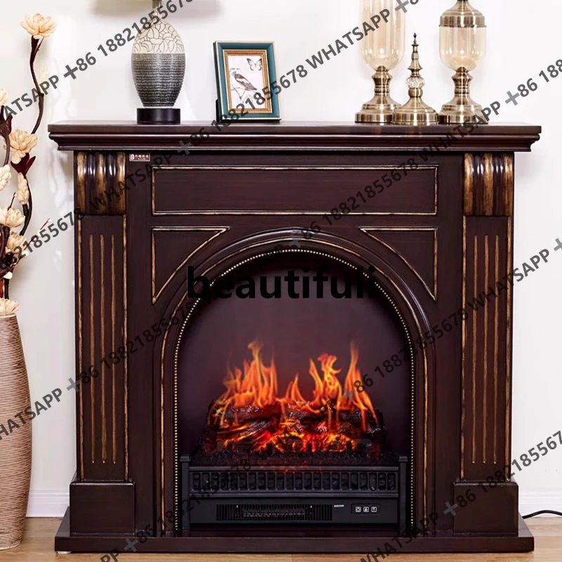 

American retro entrance fireplace cabinet simulated flame heater home living room homestay decoration fireplace