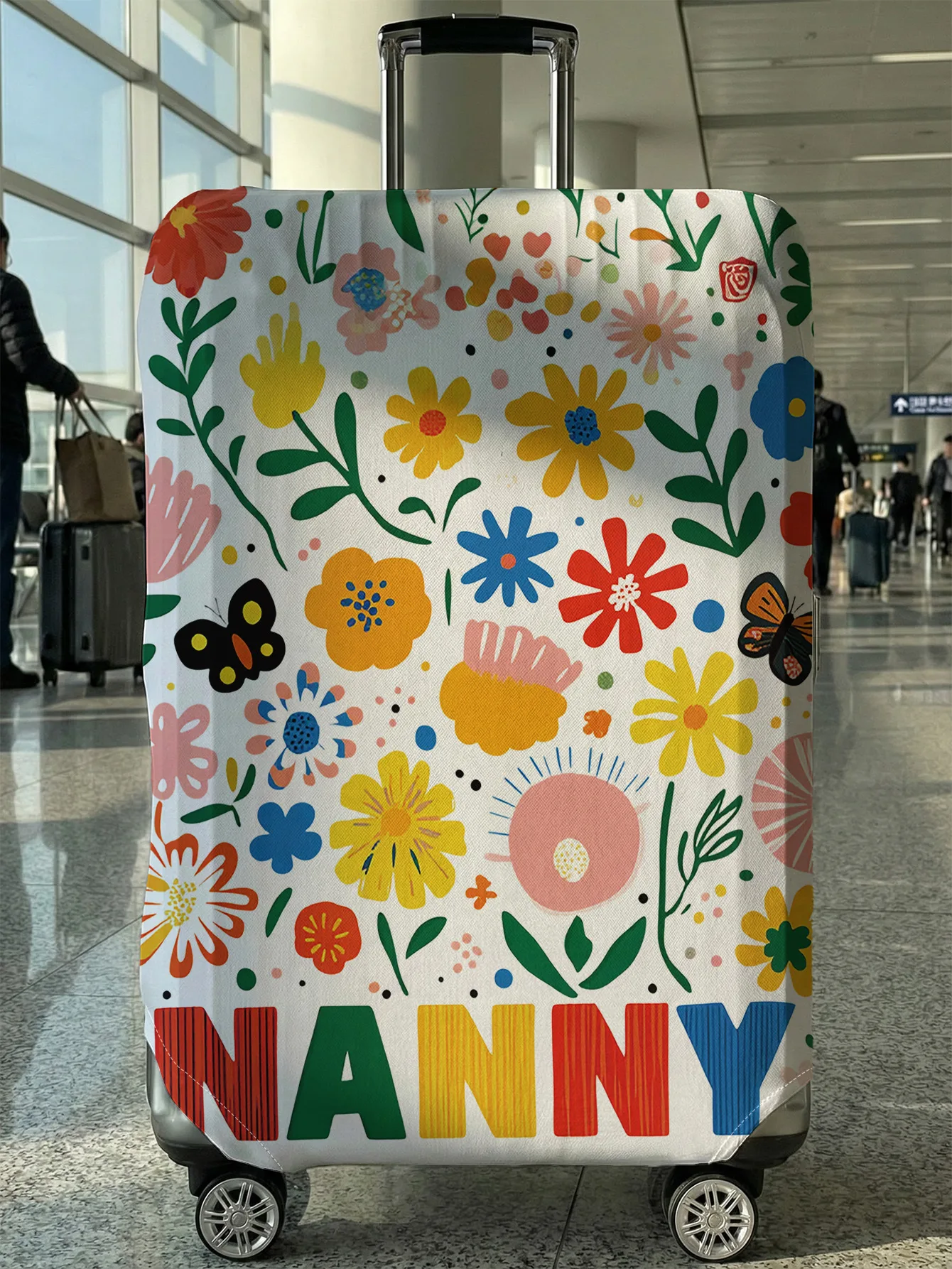 

Красочный чехол для багажа с цветочным принтом и бабочками, подходит для чемоданов 18-32 дюймов, чехол для ручки чемодана, дорожные аксессуары