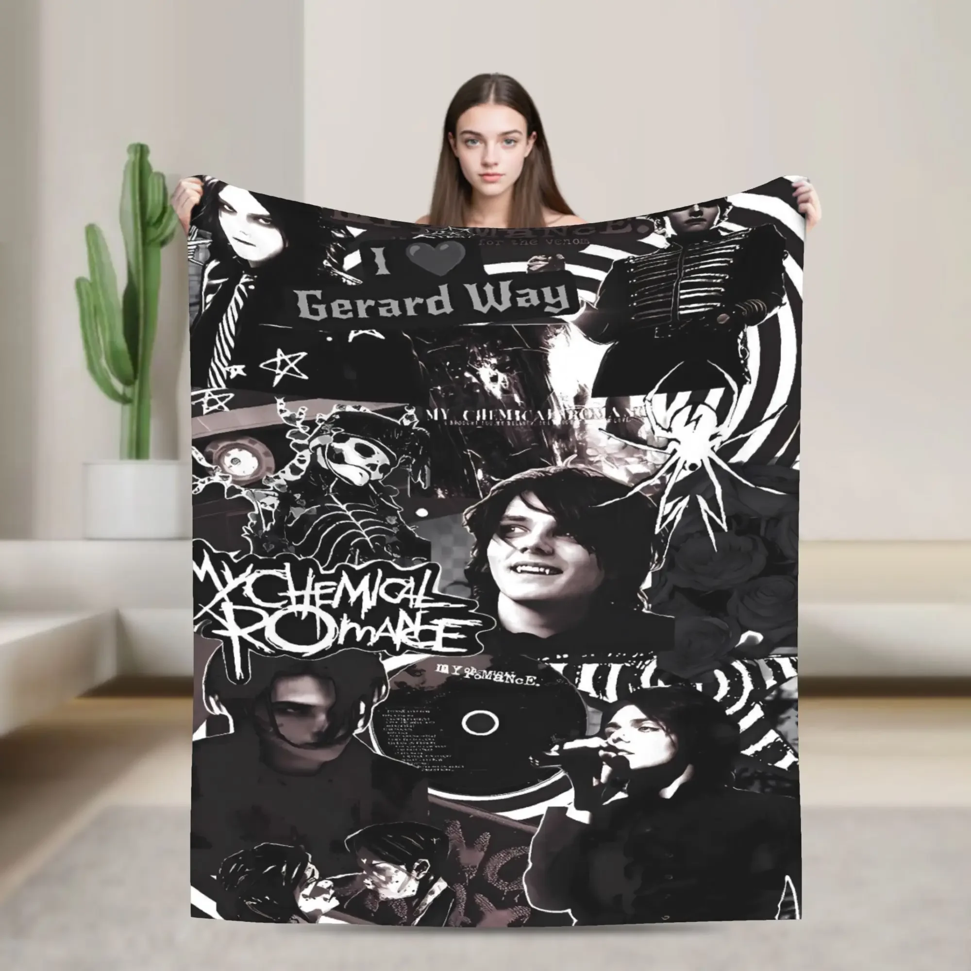 Manta de franela My Chemical Romance, manta cálida y suave para decoración del hogar, colcha gráfica para acampar, funda para sofá cama