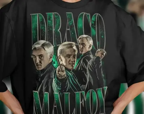 Limited Draco Malfoy Vintage T-Shirt Graphic Unisex T-shirt Retro 90's Fans Homage T-shirt Gift For Women and Men