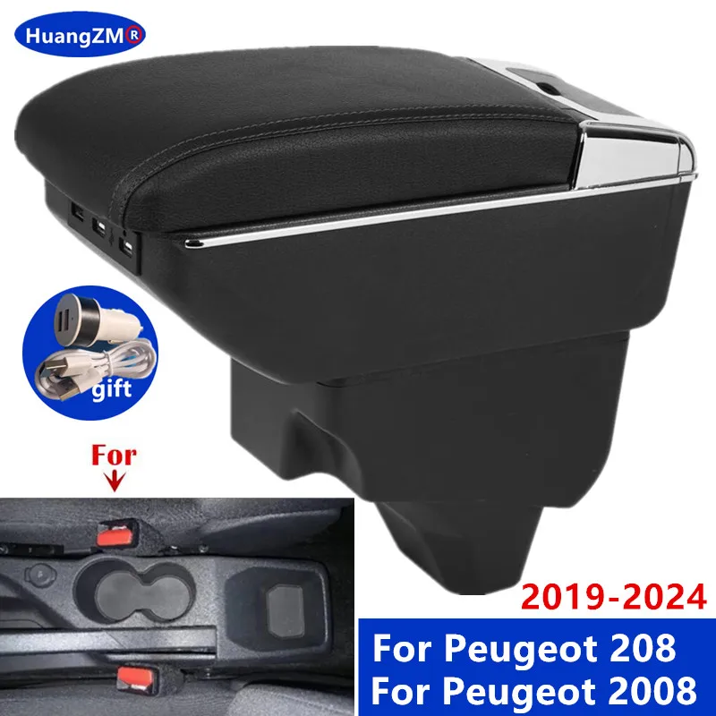 Für Peugeot 2008 Armlehnenbox Für Peugeot 208 Autoarmlehne 2019-2024 Aufbewahrungsbox Nachrüstteile Innendetails Autozubehör