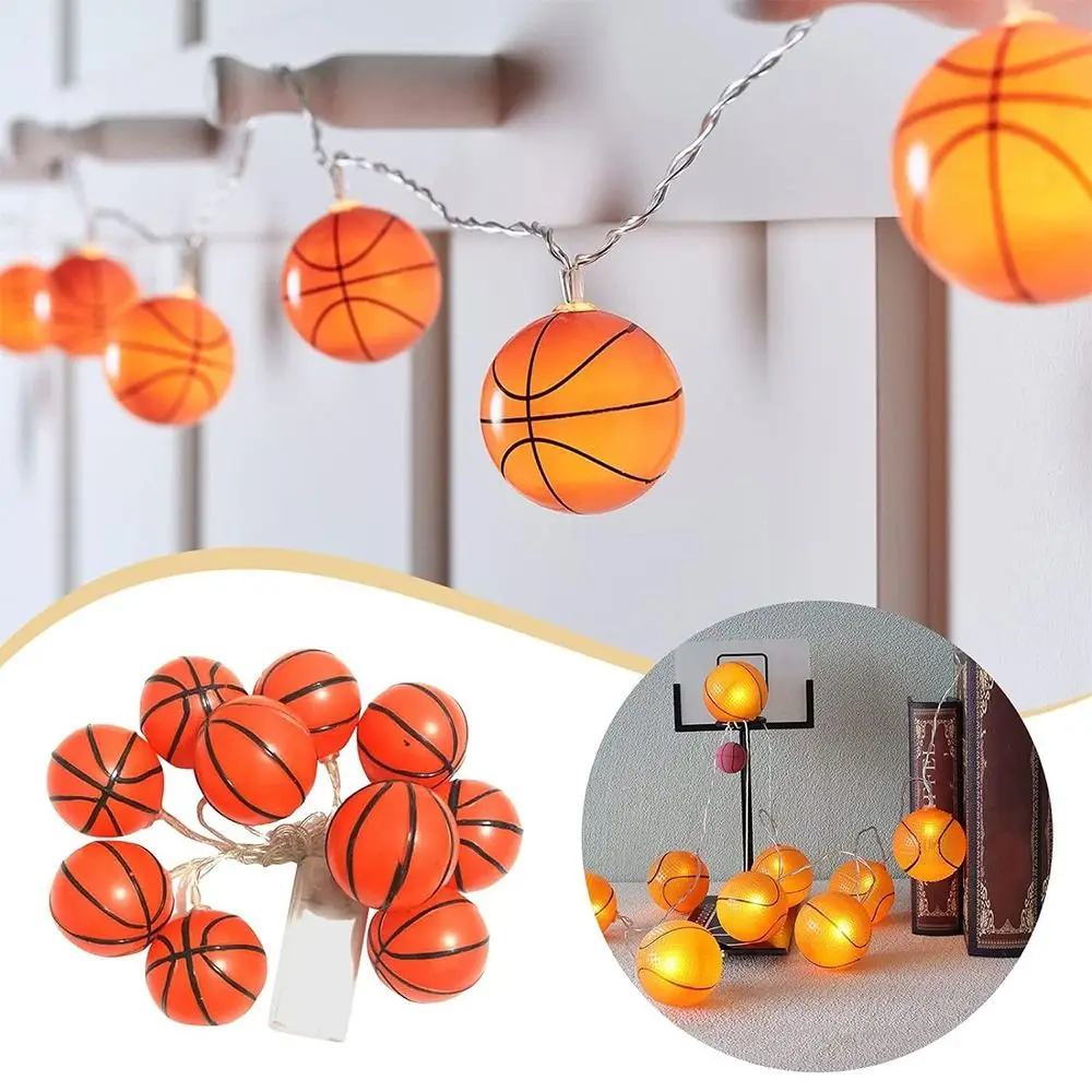 

PVC Basketball Decorations String Lights 10LED Lights Warm White Light Baseball String Lamp Battery Operated Garden Lamp Outdoor