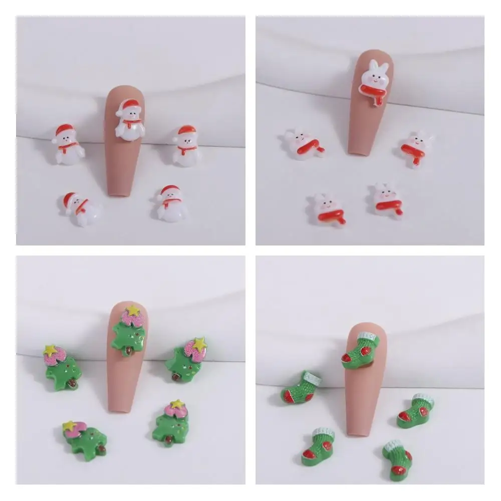 10 개/대 크리스마스 네일 아트 참 크리스마스 네일 장식 네일 용품 매니큐어 장식품 크리스마스 네일 라인 석