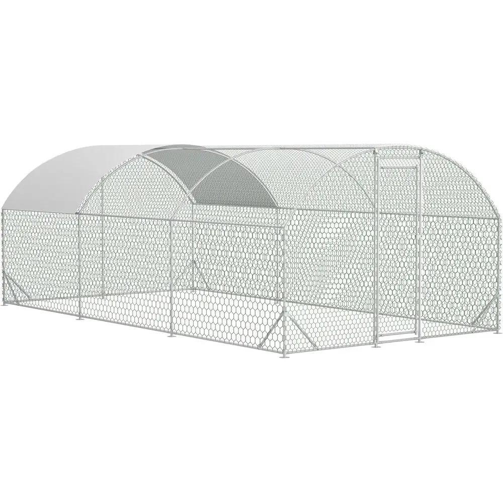 

Прочный курятник 10x20 футов с водонепроницаемым и УФ-стойким покрытием, куполообразный вольер для кур с возможностью входа