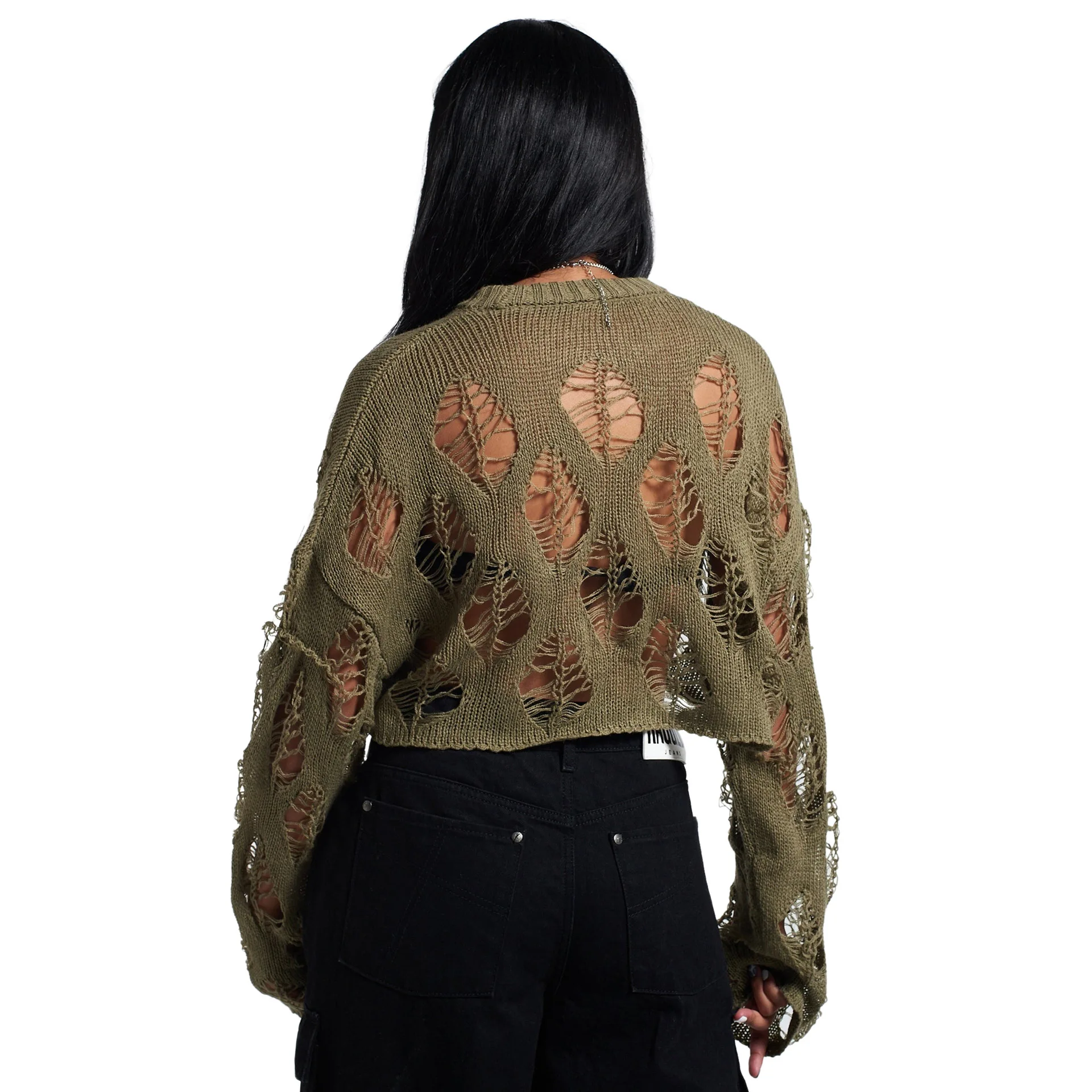 جديد محبوك الشاطئ التستر المرأة مثير أعلى طويلة الأكمام فضفاضة سترة الصيف الاتجاه الجوف خارج قصيرة البلوز تي شيرت