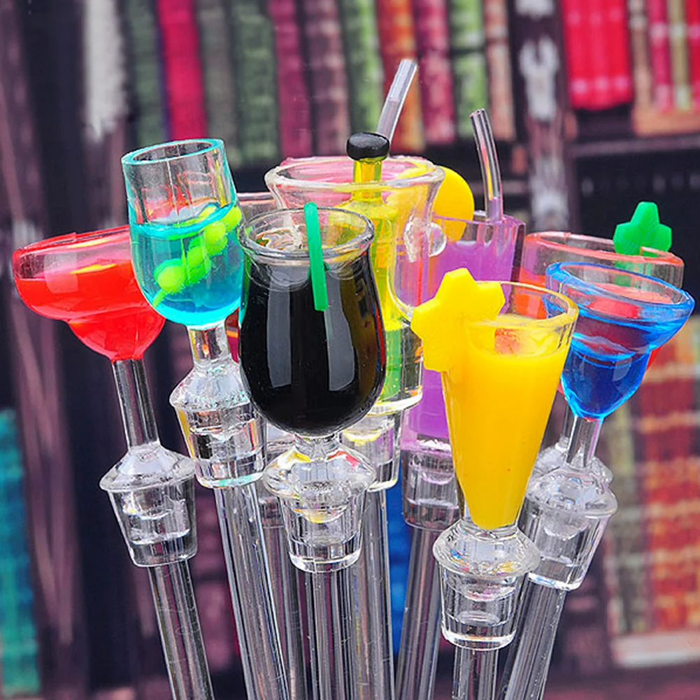 10pcs/set Cocktail Drink Mixer Ladle 23cm Stirring Wine Acrylic Cocktail Sticks Bar Tool Accessories Muddler Swizzle Stick