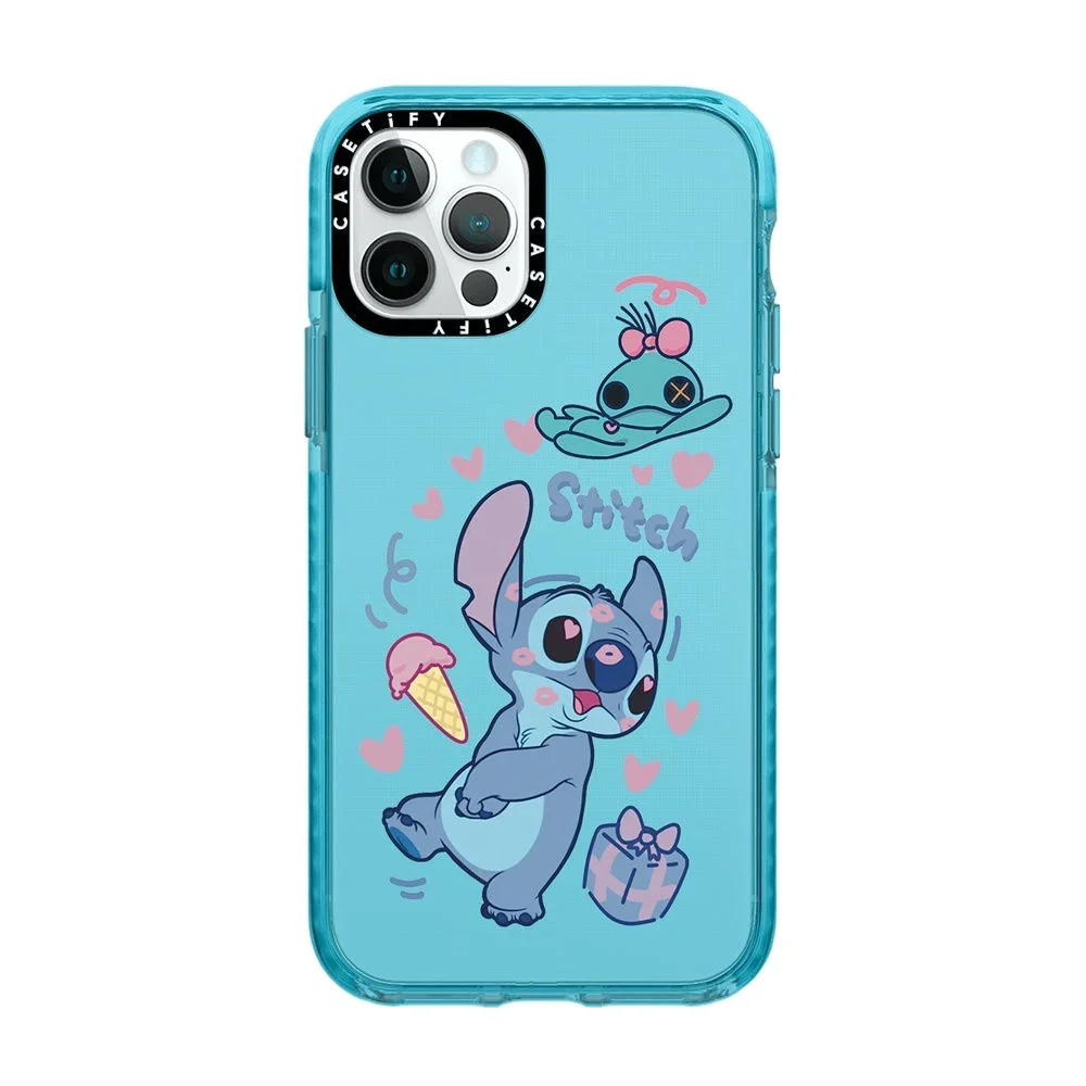 Cute Cartoon Stitch Phone Case Kawaii Anti-drop All-Inclusive Painted Soft Protection Case for iPhone 12 13 14 15 ProMax X XS