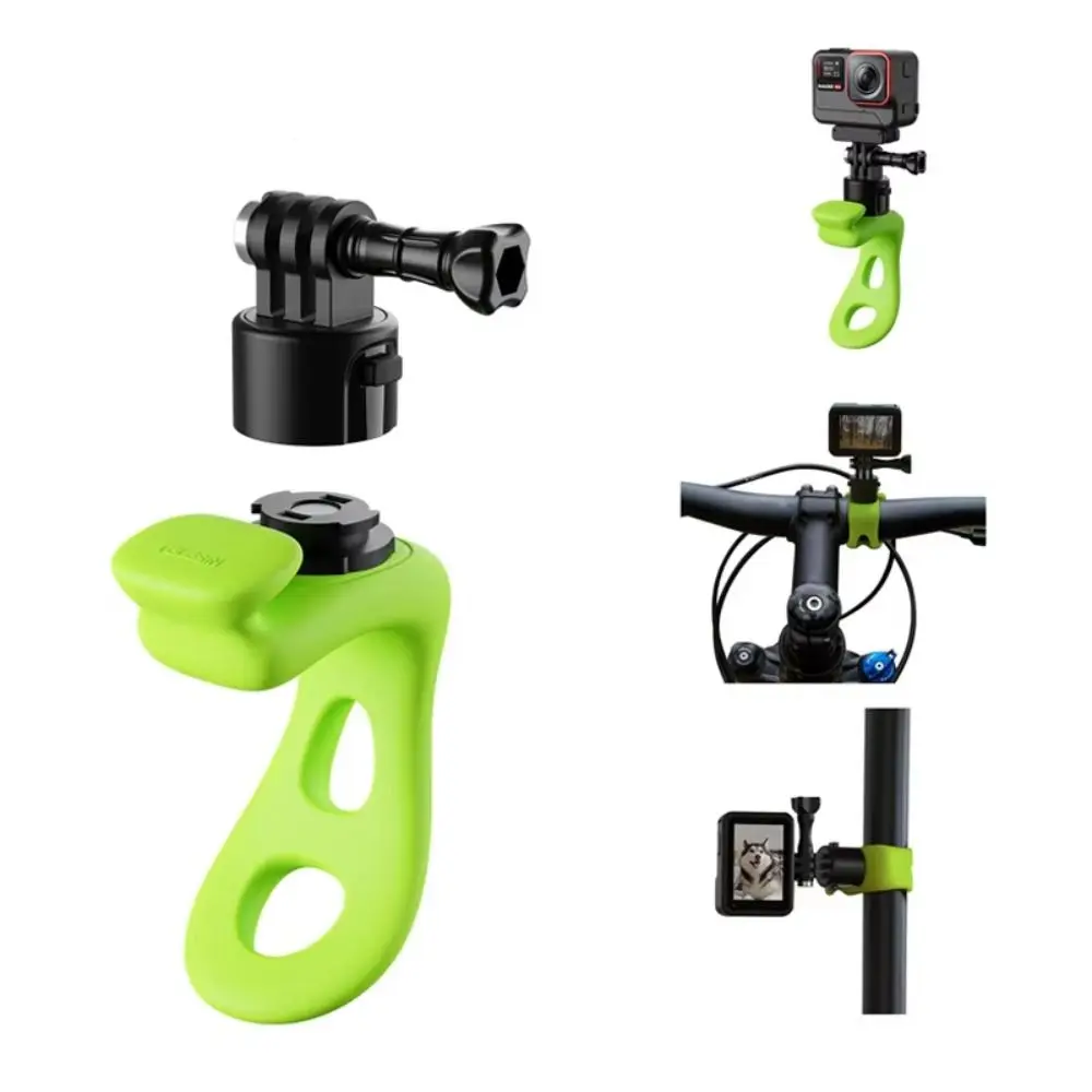سيليكون عمل منصب الكاميرا الإفراج السريع قابل للتعديل مرنة قوس كاميرا صغيرة ضمادة حامل ل GoPro/Insta360/Osmo Action
