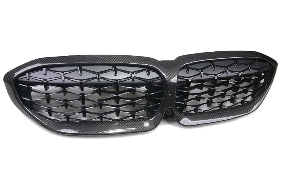 Dry Carbon Fiber Car Bumper Front Center Grille for 3 Series G20 G28 2020-2022 TAKD Style Auto Front Spoiler Lip