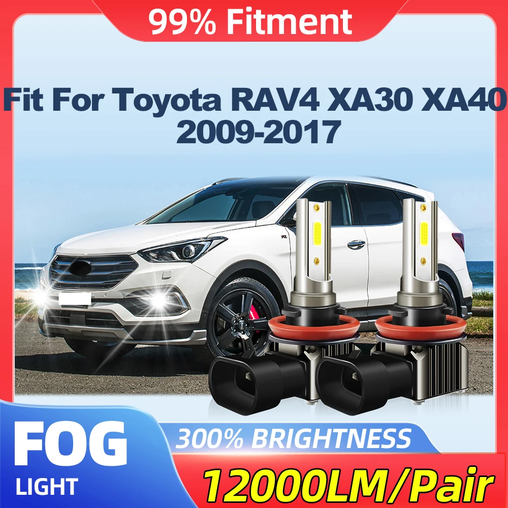 

Fit For Toyota RAV4 XA30 XA40 2009-2014 2015 2016 2017 100W H8 H9 H11 Fog Lights 12000LM Canbus Car Fog Lamps 6000K White 12V