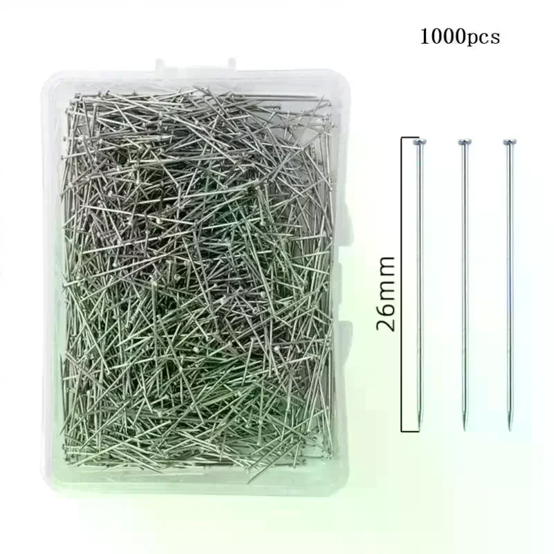 1Box 26mm Stainless Steel Sewing Pins Dressmaker Straight Suture Pins Fine Satin Head Pins Jewelry Making Of Sewing Tools